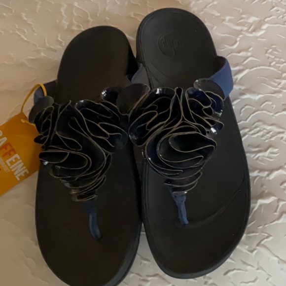 Fitflop Shoes - NEW Fitflop FROU cork French navy blue size 10 thong shoes sandals